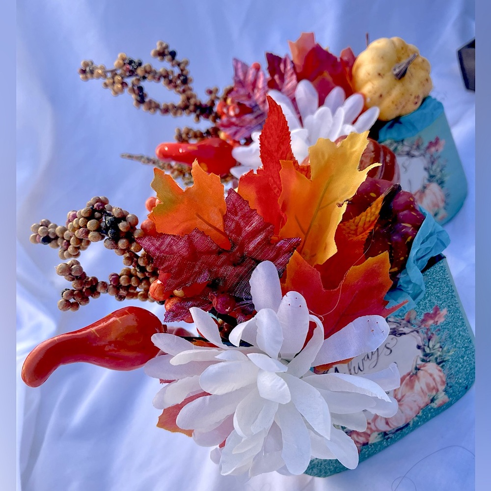 Mini Fall Themed Flower Arrangements